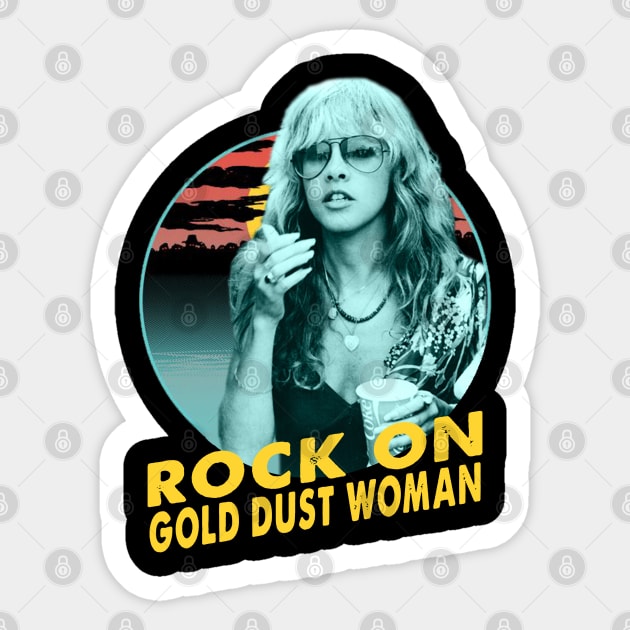 Stevie Nicks rock on gold dust woman Sticker by RAINYDROP